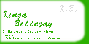 kinga beliczay business card